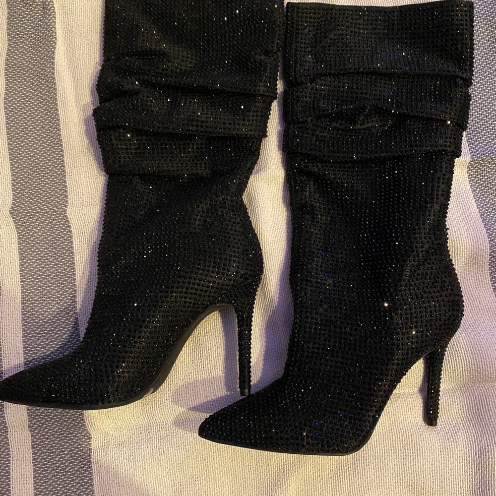 Jessica Simpson Slouch Heeled Boots/Black